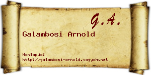 Galambosi Arnold névjegykártya