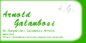 arnold galambosi business card